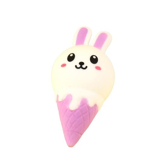 

Bunny Ice Cream Squeeze Toy Stress Relief Ice Cream Cone Sensory Toy Home Office Worker Soft Stretchy Food Fidget Toy фиолетовый