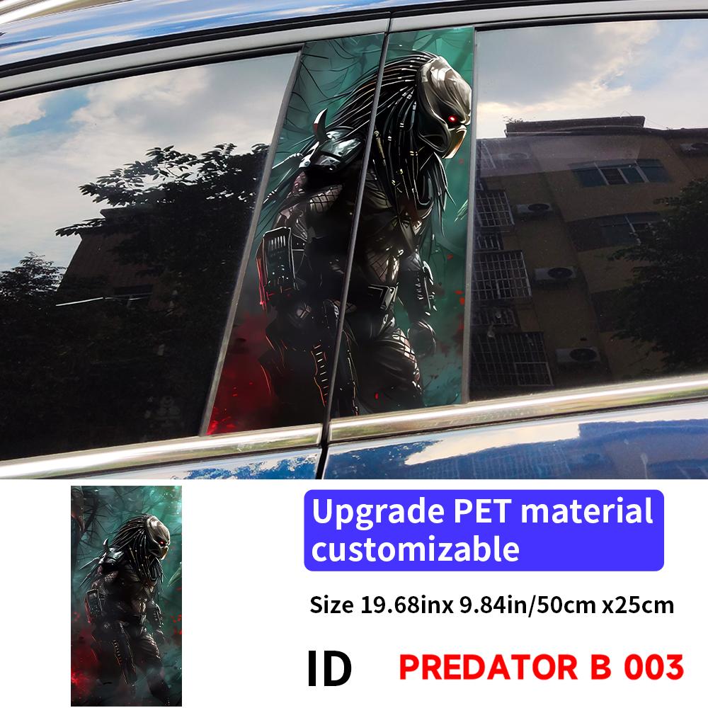 Predator Car Stickers Car B-pillar Decal Waterproof Stickers Auto Center Pillar Sticker Cover Scratches Vehicle Decor Accessorie