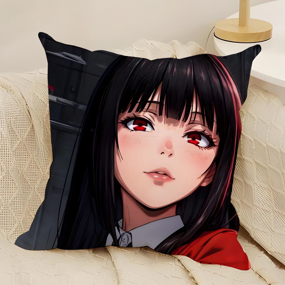 Anime Comics KKakegurui Yumeko Jabami Pillow Case Natural Linen DoubleSided Printing Sofa Home Decor Cushion Cover