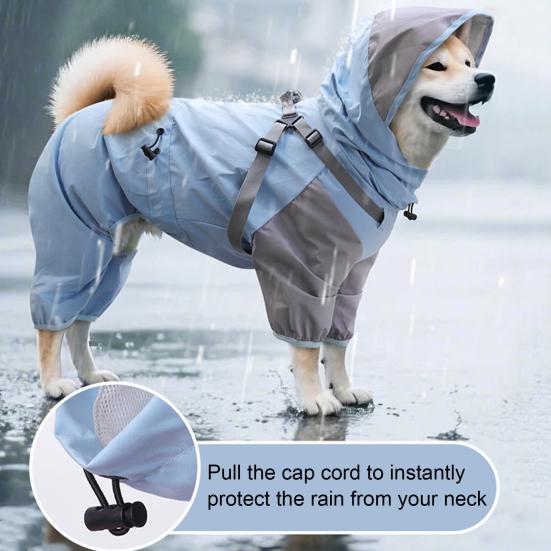 Haustier Regenmantel mit Kapuze Hunde Regenjacke Doppellagig Wasserdicht Poncho Outdoor Regenbekleidung