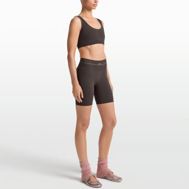 Nike X Skims Striped High-Waisted Casual Shorts Women shorts IU8296-249