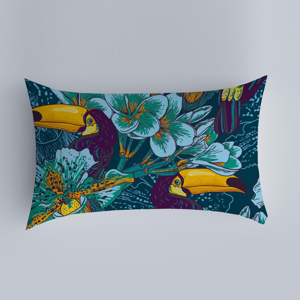 Bedroom Living Room Sofa Home Pillowcase Car Back Pillowcase Chinese Pillowcase Flower and Bird Pattern Cushion Cover