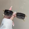 New high-end street photography, sun eyes, men's metal square sunglasses, European and American ins glasses, sunshade retro sunglasses.