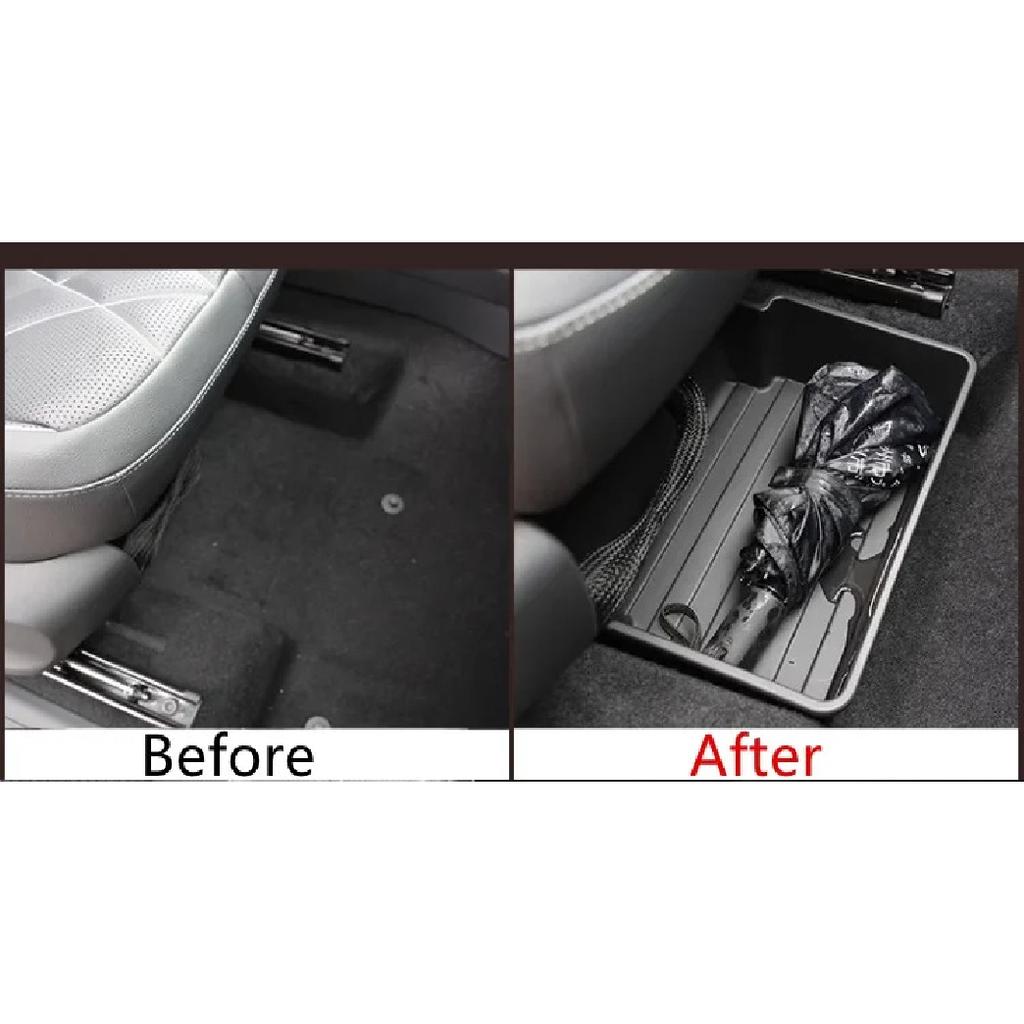 Pour VW Tiguan MK2 2023 Boîte de rangement sous le siège Accessoires Capacité Nouveau Support Bac à ordures élevé Organiseur Boîtier Tiroir 2023
