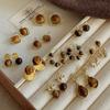 Autumn Retro Amber Stud Earrings - 2025 New Stylish High-End Design for Women