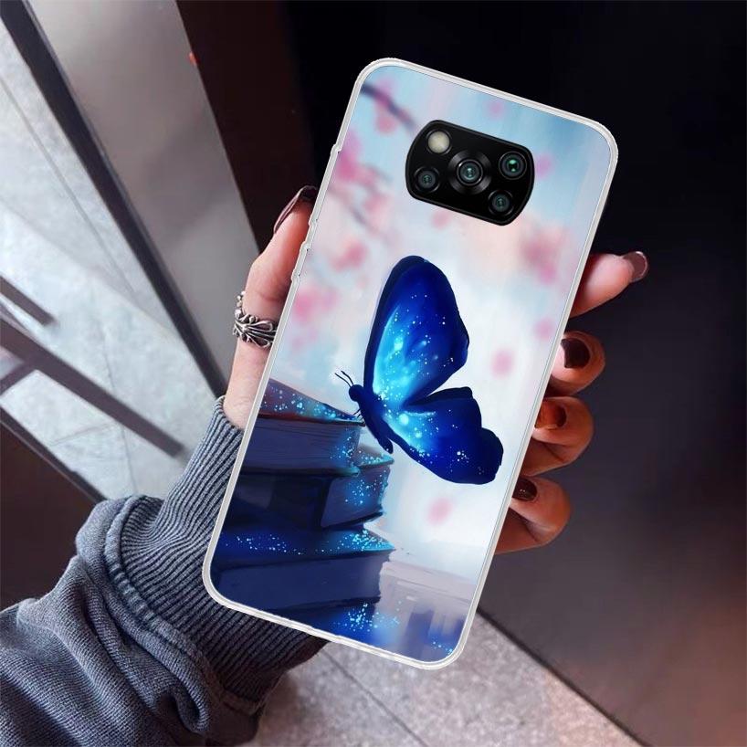 Blue Butterfly Beautiful Wing Phone Case For Xiaomi Poco X7 X6 X5 Pro F7 Ultra Redmi 15C 15 13 13C 12 12C 10 10A 10C 9 9A 9C 9T