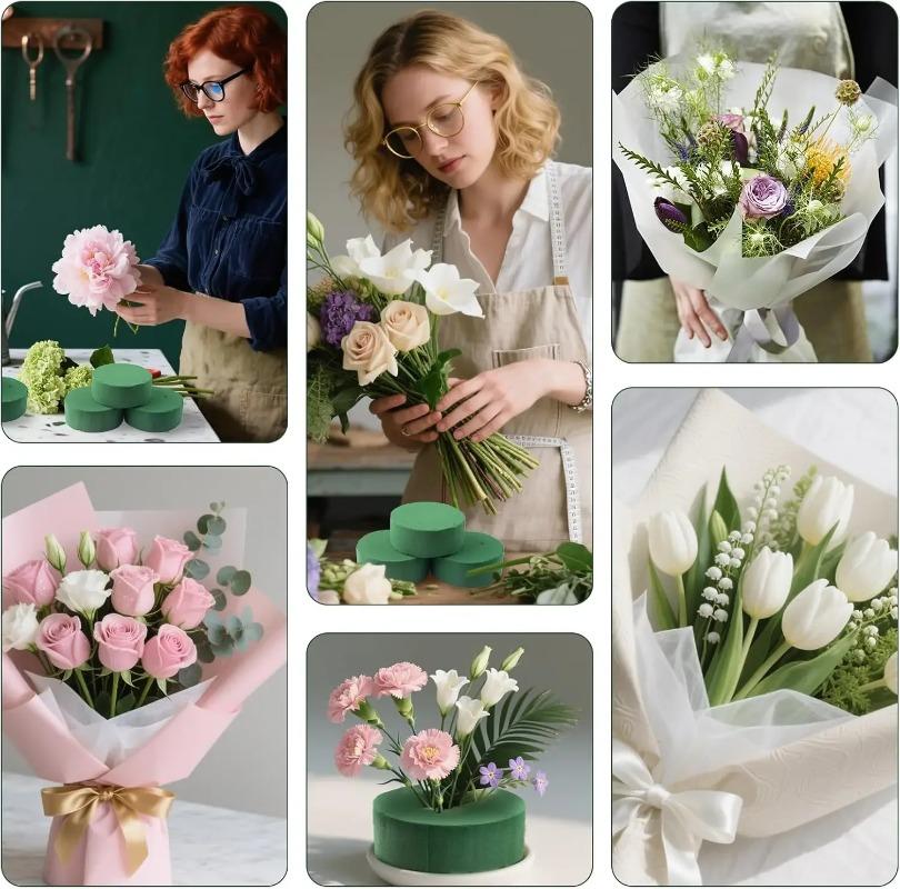 20/1PCS Round Floral Foam Bricks Dry Wet Flower Artificial Fresh Flowers Mud Foam Blocks DIY Arrangement Wedding Party Supplies