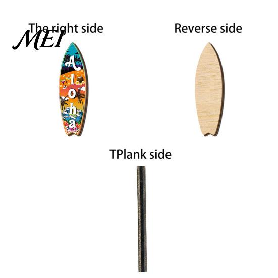Tropical Beach Vibes Decor Hawaiian Surfboard Wall Art, Wooden Sign, Summer Aloha Theme Hanging Plaque for Living Room Kids Room, Coastal Ocean Themed