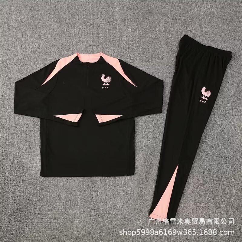 2026 France National Team Half-Zip Long Sleeve Training Jersey Men Women Winter Football Warm-Up Top