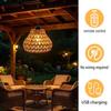 Brightness Adjustment Rechargeable Pendant Light Long Iron Chain Cord Ceiling Lamp Outdoor