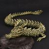 Antique Brass Chinese Dragon Ornament 3D Stereoscopic Metal Desk Decoration EDC Play with Your Hands Copper Figurines