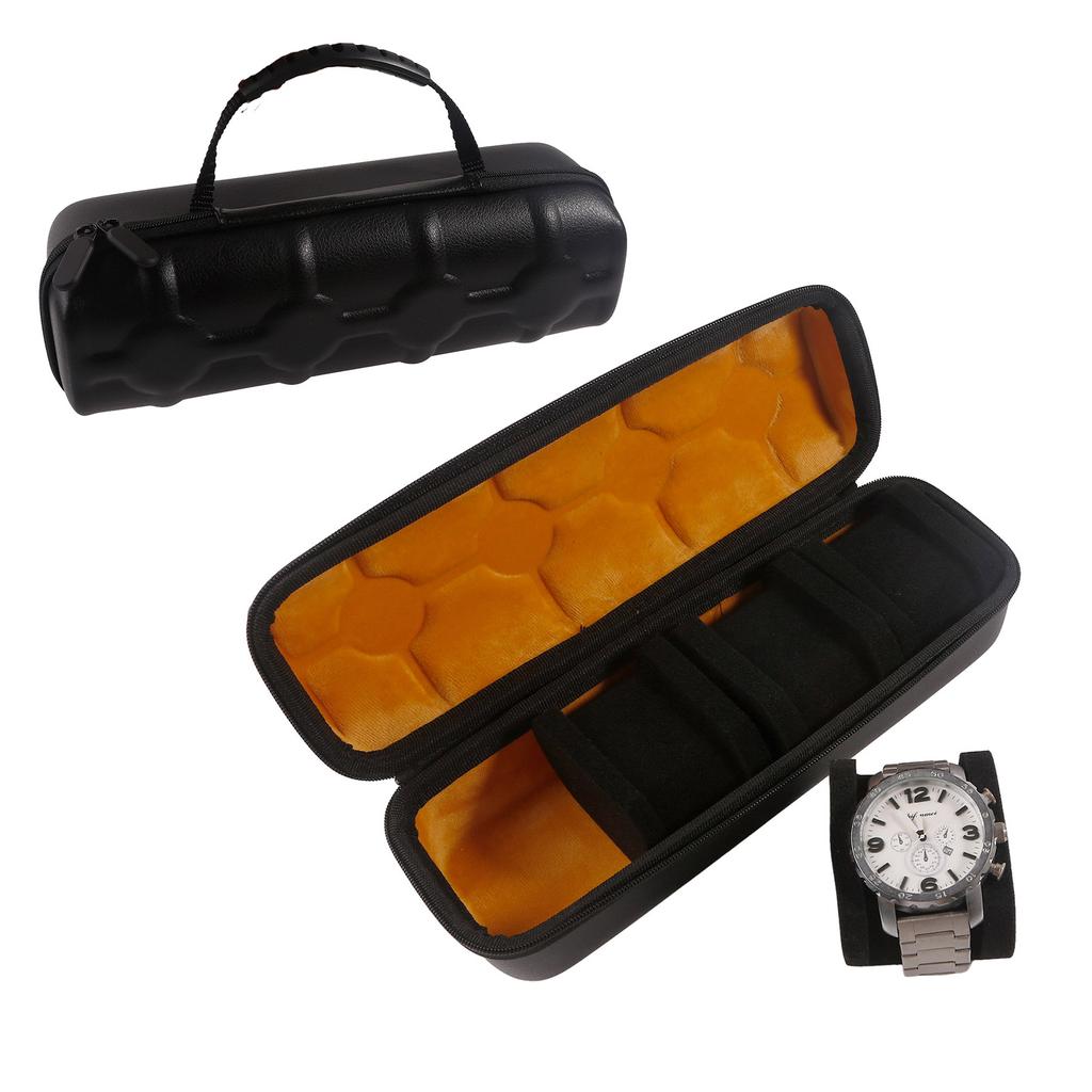 4 Slot Watch Box Portable Travel Zipper Cases Collector Jewelry Storage Boxes Fathers Day Gift for Men Dad Husband