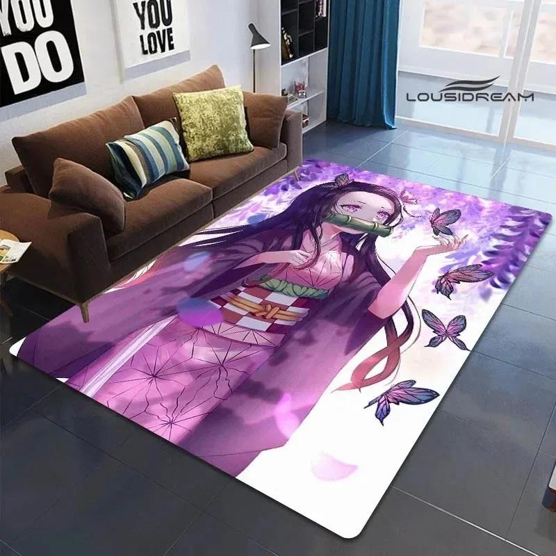 Demon Slayer Printed Carpet for Living Room Decoration Japanese Anime Bedroom Area Rug Non-slip Home Bathroom Floor Mat