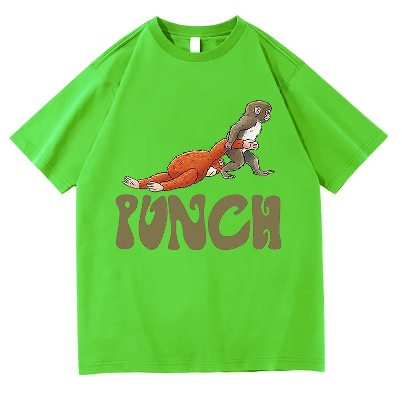 

Punch Monkey T-shirts Women Fashion Vintage Oversized T Shirts Pure Cotton Casual Fashion T-shirt Summer Short Sleeve Streetwear 4XL