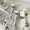 3/6 Pairs Abstract Line Paintings Mid Tube Cotton Socks Street Trend Sports Sweat Absorbing Breathable Couple Casual Socks
