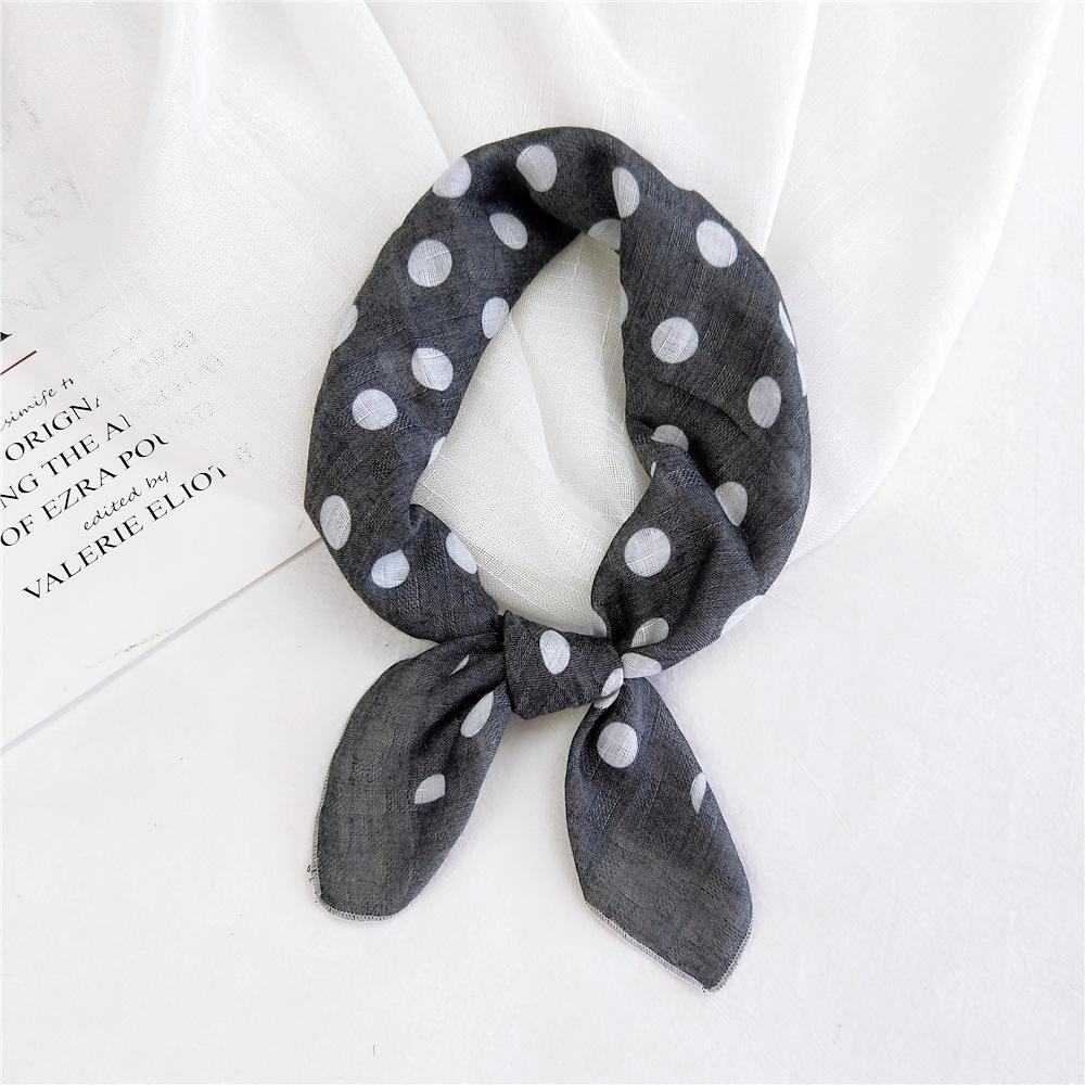 Cotton And Linen Small Square Scarf Silk Scarf Women'S Spring And Autumn New Style Artistic And Versatile Fashionable Temperament Headband Scarf