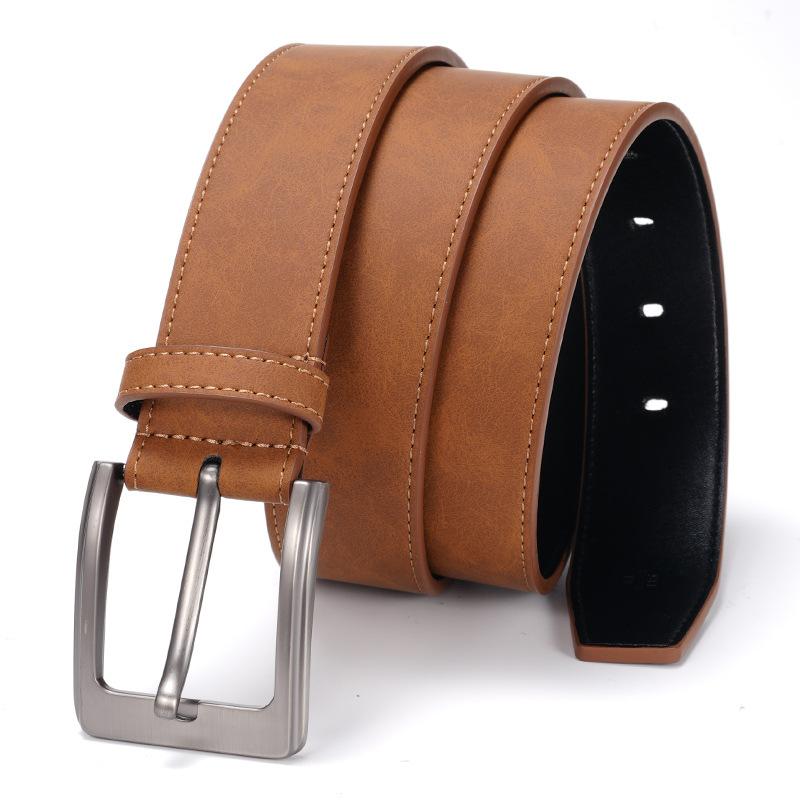Retro Belt Men's Genuine Leather New Belt  Men's Middle Aged and Young Men's Versatile Pin Buckle Belt