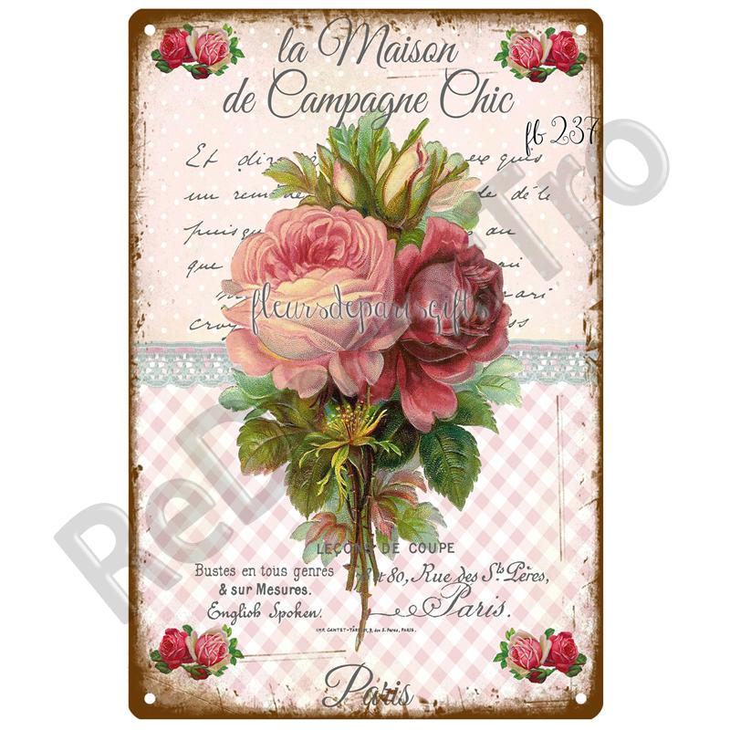 Garden Flower Rules Metal Sign Vintage Metal Plaque Plates Decor For Pub Bar Home Wall Decor Art Tin Signs Flower Poster Gift