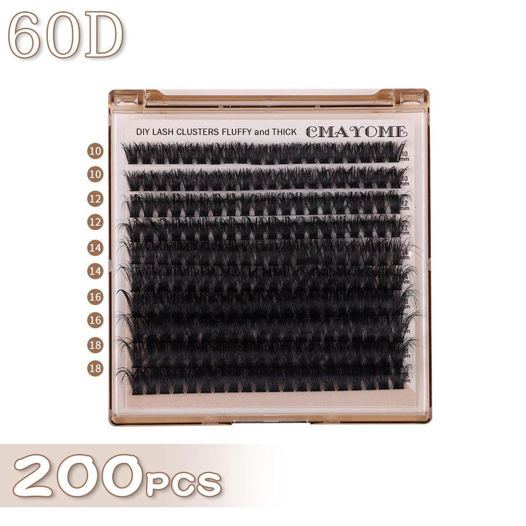 European-American D-Curl Cluster False Eyelashes: 10-18mm Natural, Dense, DIY Segments