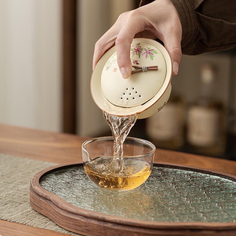 Керамический Гайвань Shangqi  Цветок Бабочки  Быстрый Набор для Чая