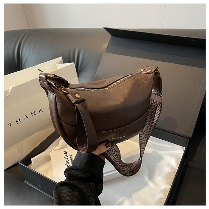 

Сумка премиум-класса в стиле ретро, новые женские модели сейчас популярны, сумка через плечо Maillard с широким плечевым ремнем, сумка кроссбоди в форме пельменя кофейный