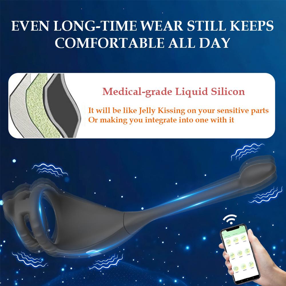 Cock Penis Rings Vibrator APP Control Plug Anal Butt Stimulator Delayed Ejaculation Vibrating 9 Mode Sex Toy For Men Couple