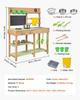 Mud Kitchen, Outdoor Mud Kitchen for Kids, Wood Outdoor Play Kitchens with Stoves, Tank, Sink, Planting Shovels, Spatulas, Box, Cookware Pots and