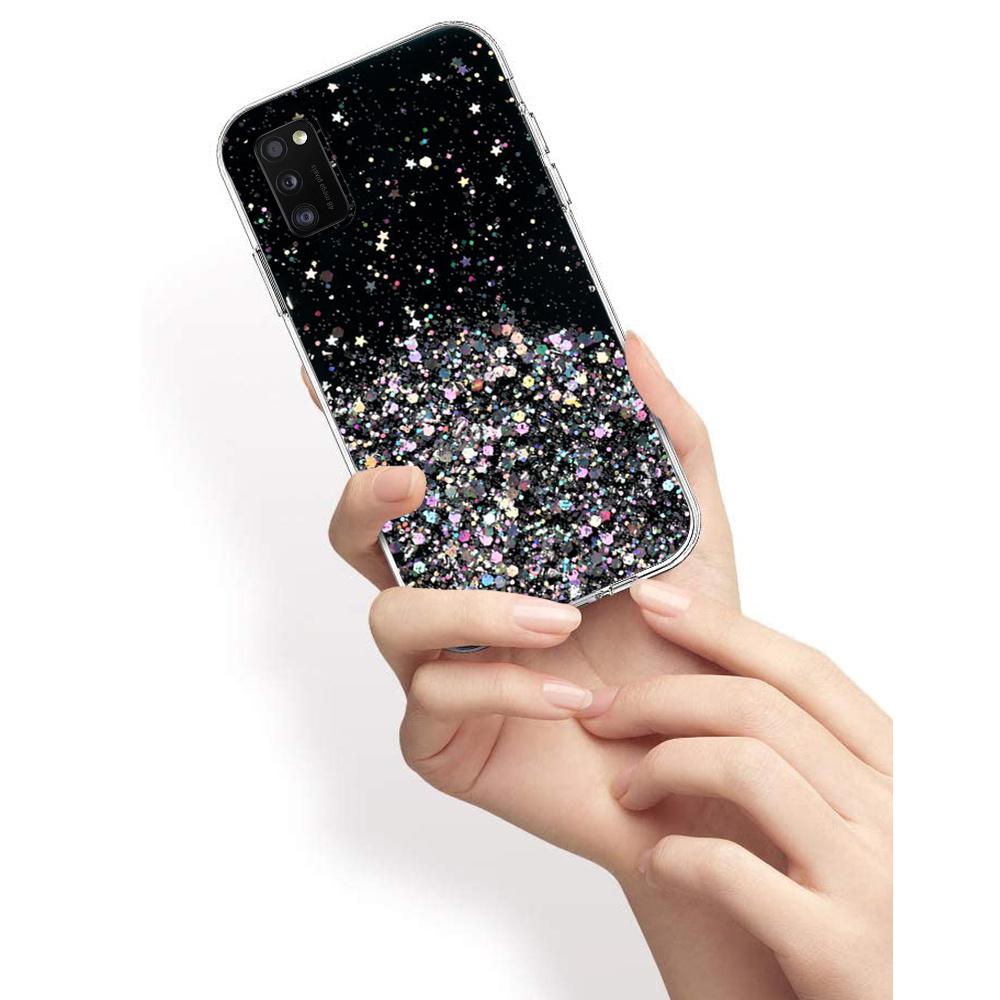 Samsung Galaxy A41 Case, Glittery, Black