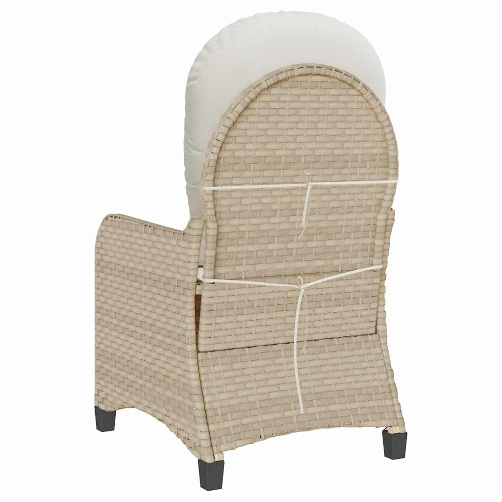 Lounger Beige Poly Rattan