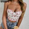 Lace Fragmented Flowers Embroidered Top Trend Have Cash Less  Navel Exposed Breastplate Undergarment Covering The Chest and Abdomen Tops