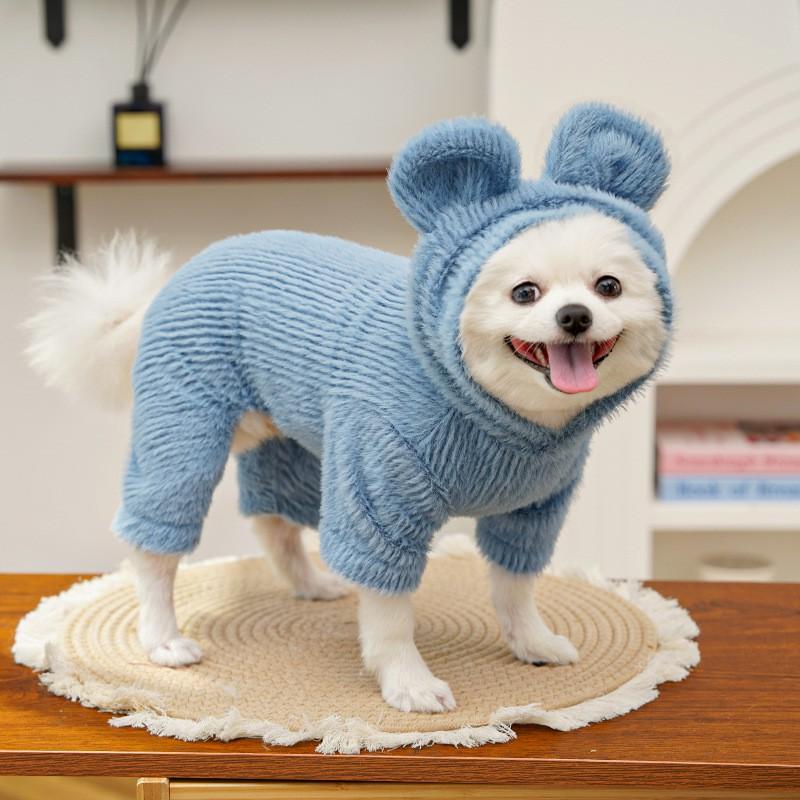 Pet Winter Hooded Vest Sweater Dogs Cats - Faux Mink Soft Warm Coat In Yellow Pink Blue XS To 4XL
