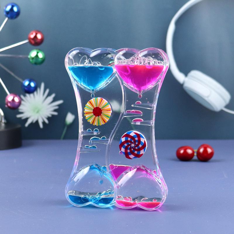 Creative Dynamic Oil Drop Toy Plastic Funnel Liquid Hourglass Student Gift Ornament
