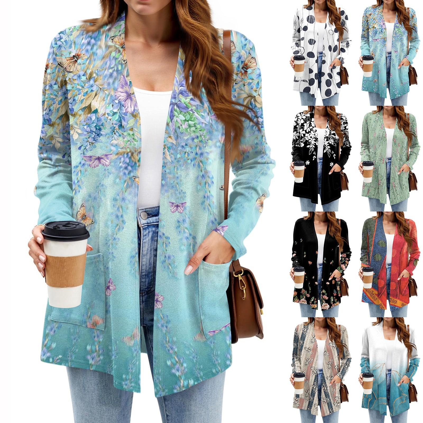 

Women s Lightweight Cardigan Sweaters Open Front Long Sleeve Casual Loose Thin Cardigans With Pockets L