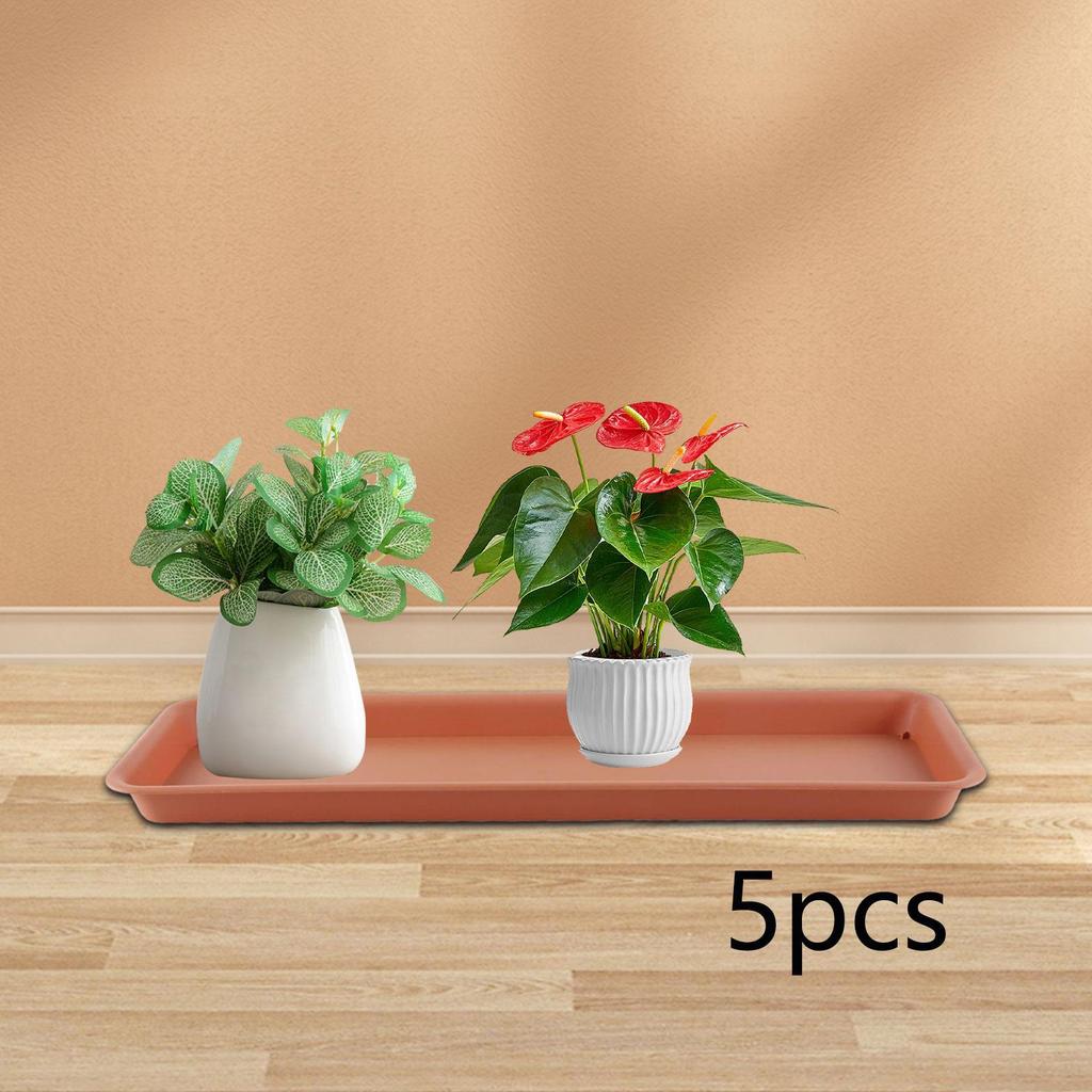 Sturdy Plant Drip Trays with Flower Pot Plastic Cover Rectangular Planter Saucer for Indoor Outdoor Desktop Easy Clean