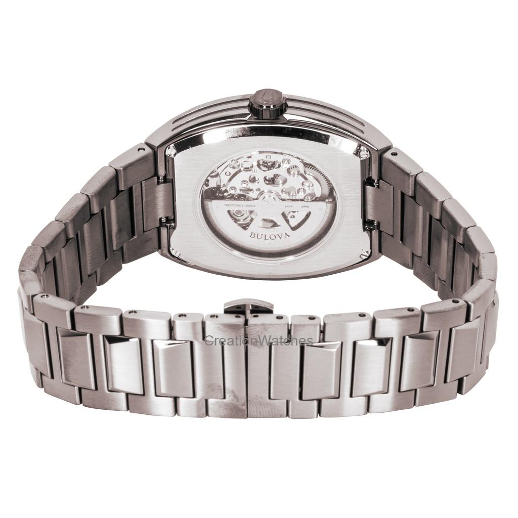 BULOVA Maquina Stainless Steel Green Skeleton Dial Automatic 98A321 Men's Watch