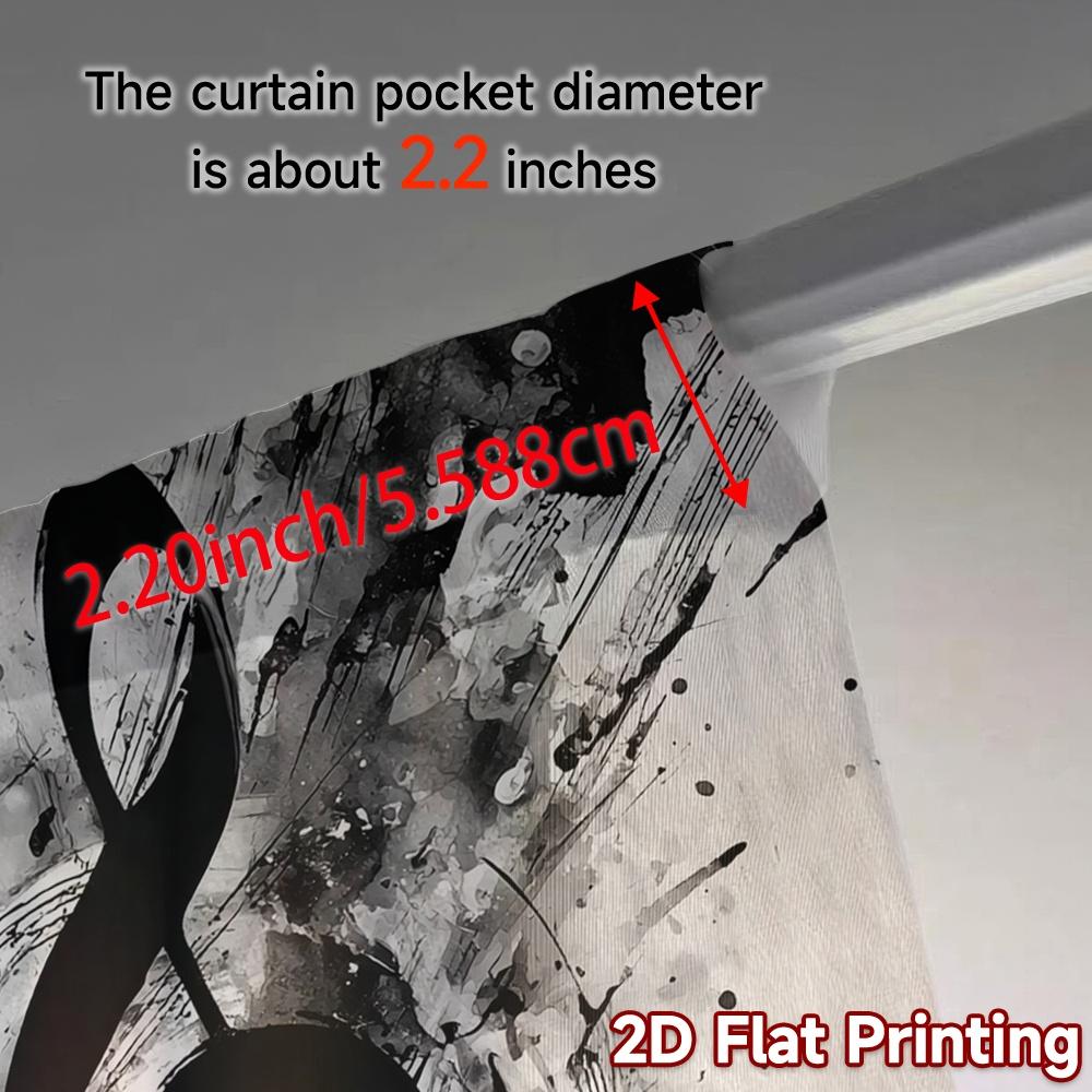 Set Of 2 Flat Printing Curtains Without Rod Musical Splash Popular Semi Holiday Living Minimalist Light Filtering Made Polyester