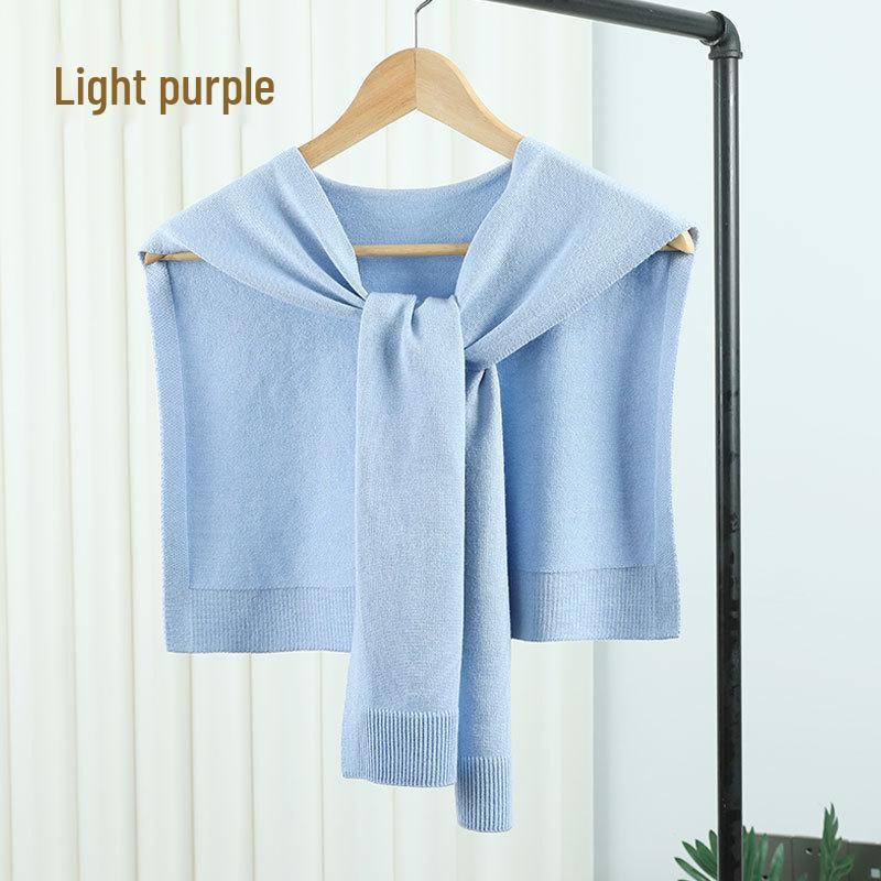 Two-Way Knitted Shawlette: Stylish Women's Spring/Autumn Wrap & Neck Protection Scarf