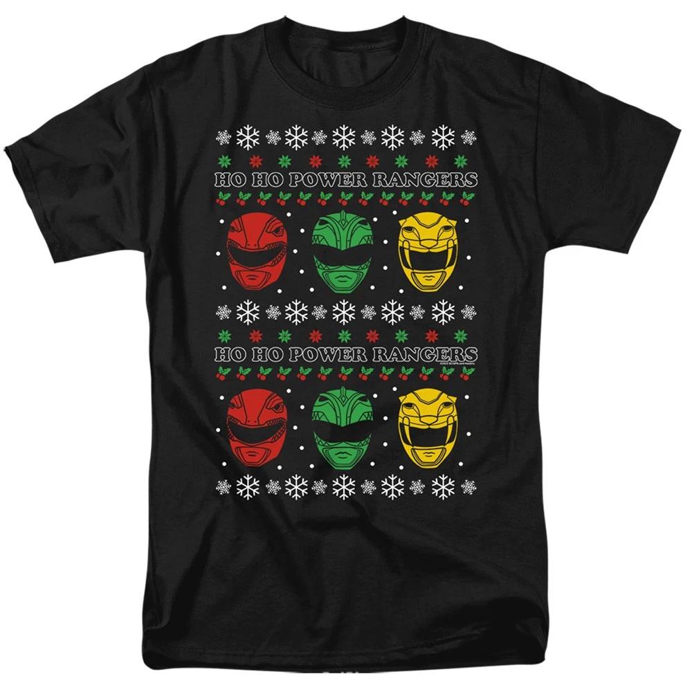 Power Rangers Ho Ho Power Rangers Ugly Christmas Unisex Children s T-shirt Black 100