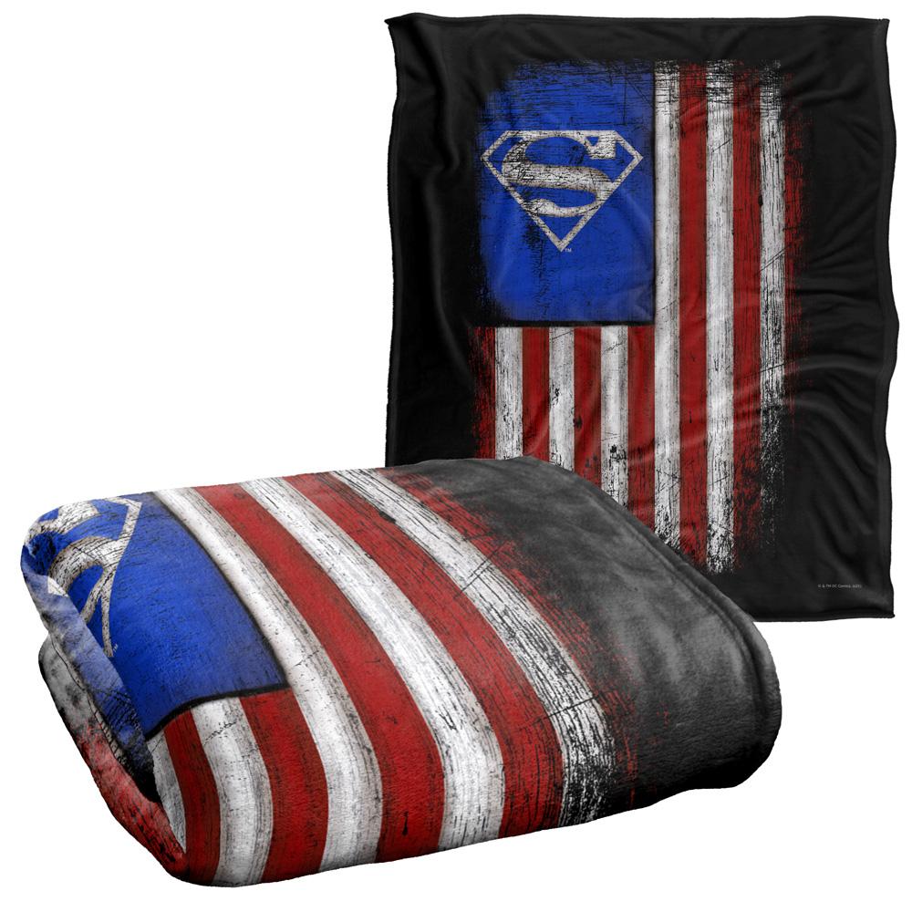 Superman Silky Old Glory Shield Supersoft Blanket
