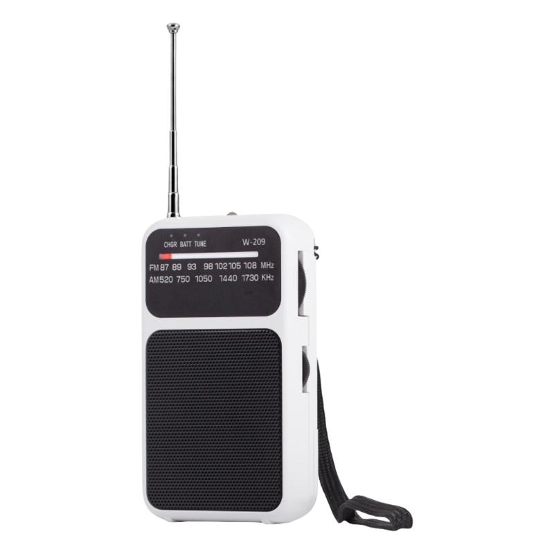 

Double Power Pocket AM FM Radio With FM AM Tuning Large Volumes Rechargeable And Battery Operated Power Supply Radio білий