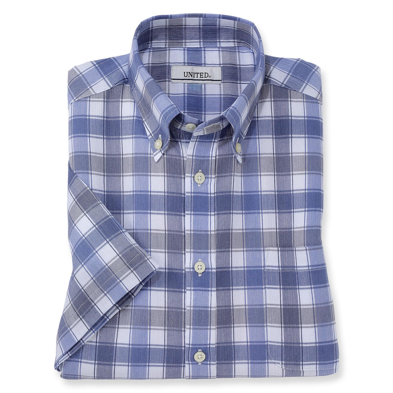 

сделано в Такасима Чидзими темно-синий [UNITED] Рубашка с коротким рукавом, Япония, мужская, на пуговицах, (JP, алфавит, LL, синий)