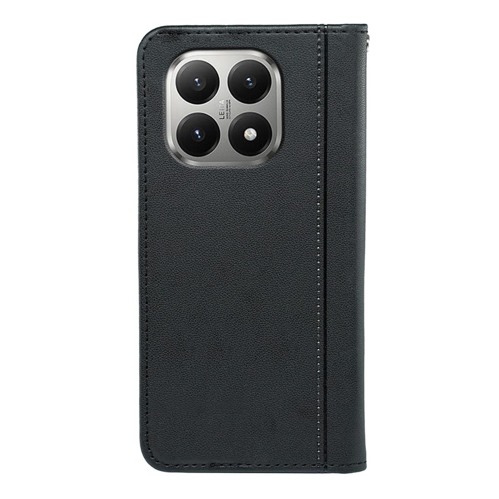 For Xiaomi 15T Wallet Case Magnetic Closing PU Leather Phone Cover with Wrist Strap