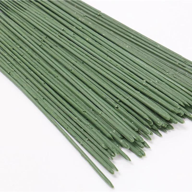 50/200pcs Plastic-clad Iron Flower Stem For Artificial Hydrangea Rose 6.69inch Flower Head Stick Rod Wedding Decor Accessory