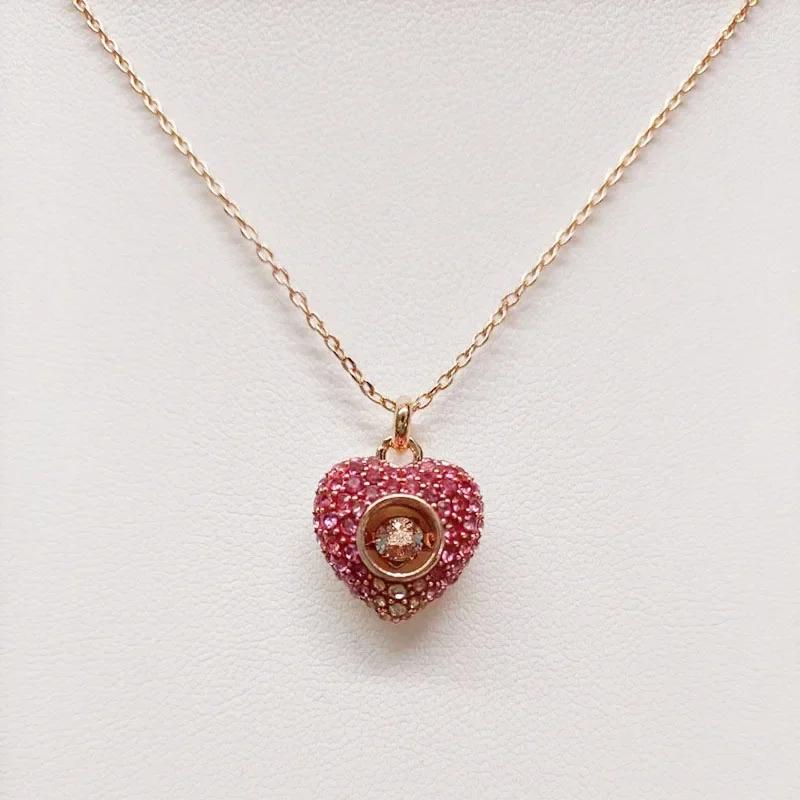 2026 New Trend Fine Jewelry Set Charming Heart Crystal Fashion Stainless Steel Necklace Earrings As a Anniversary Gift for Women