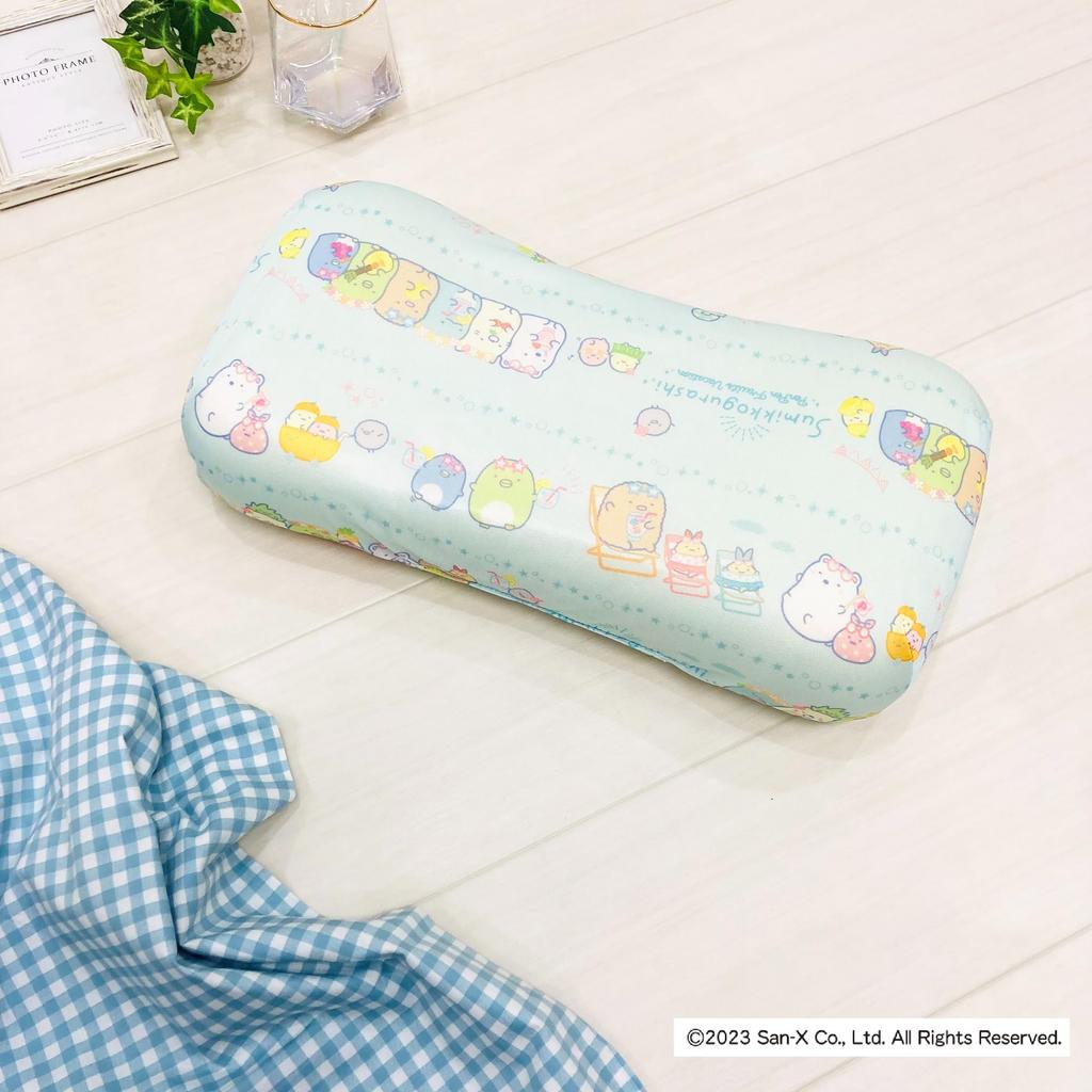 MORIPiLO Morishita Memory Foam Pillow for Children and Summer Sumikko Soft Plush Character Sumikko 4621120 Adults, Use, Cool, Gurashi, Blue, 20x40cm,
