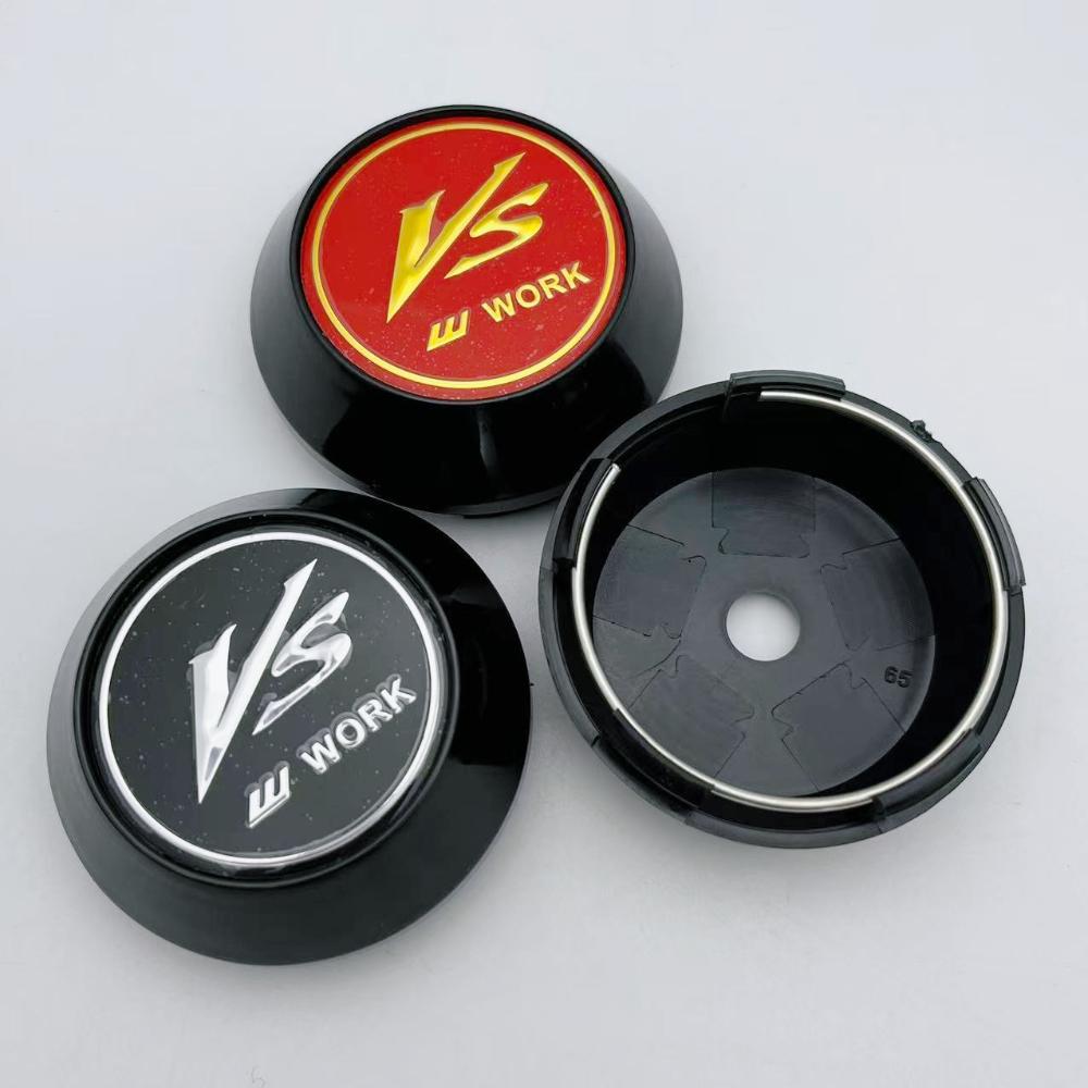 4pcs 60mm 64mm 65mm 68mm 69mm VS W Work Logo Emblem Car Wheel Center Caps High Cap Car Accessories for Wheels Hubcaps Rim Cover