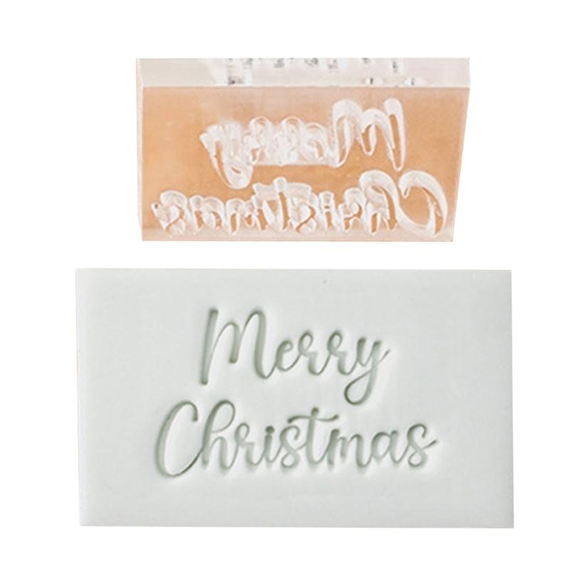 Christmas Cookie Molds English Blessing Pattern Fondant Moulds Acrylic Texture Dropshipping