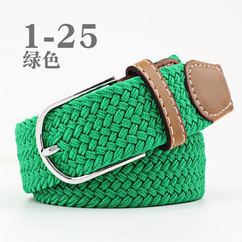 Women Casual Knitted Pin Buckle Without Holes Men Belt Woven Canvas Elastic Expandable Braided Stretch Belts for Female Jeans