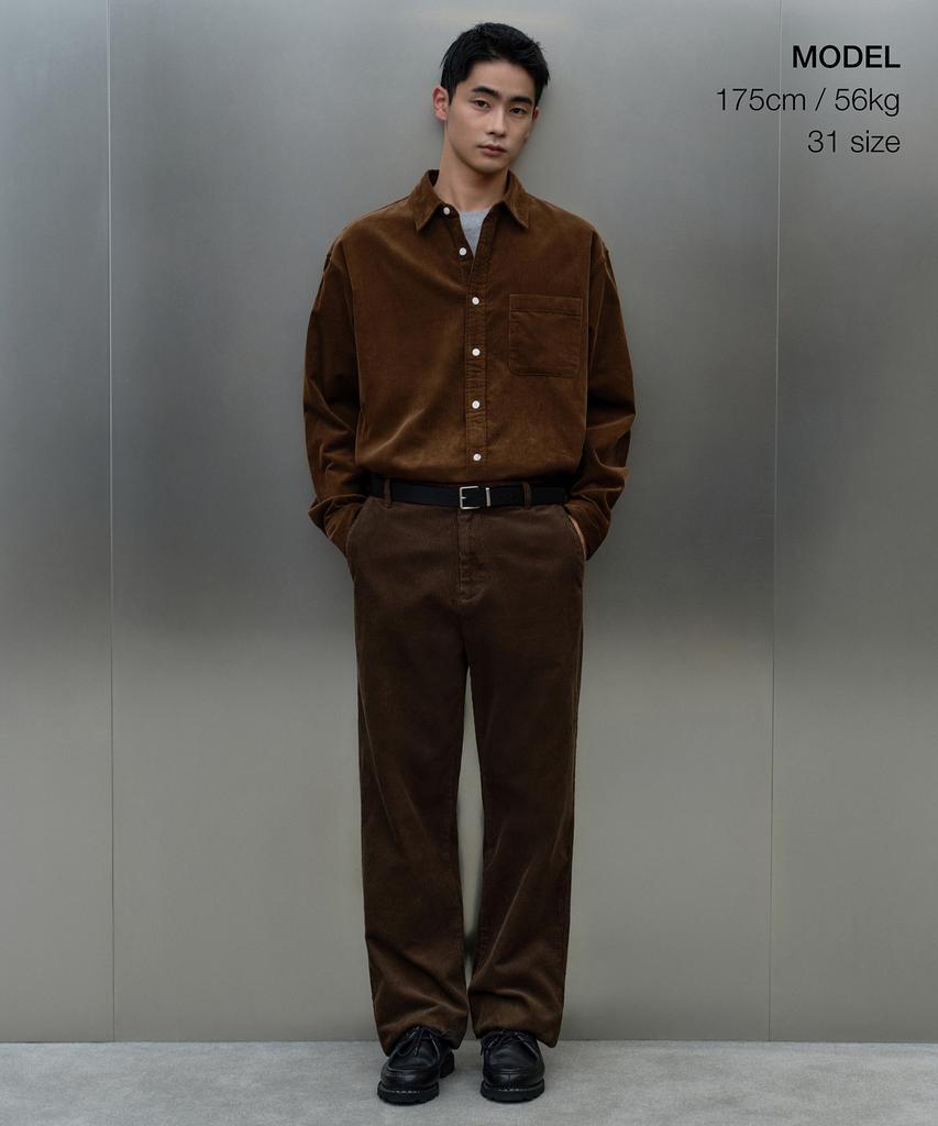 MUSINSA STANDARD [City Workers] 8W Corduroy Tapered Pants [Brown]