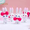 Rzeźba królika Ozdoba Kawaii Scena zwierzęca Układ Żywica Moda Uroczy króliczek z kokardą na głowie Rzeźba królika Ozdoba